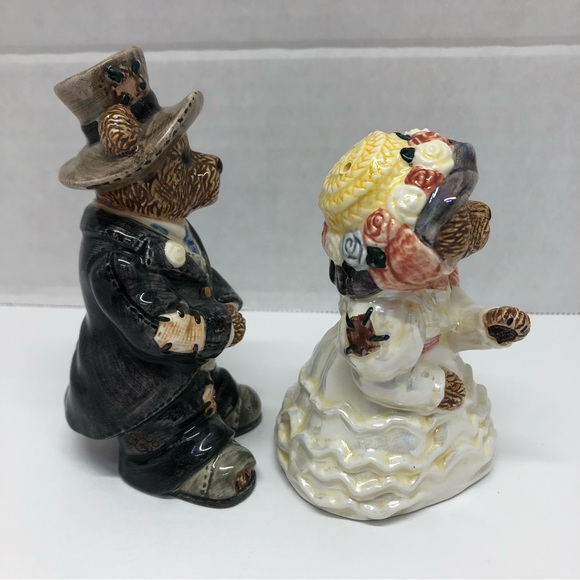 VTG Bearware Pottery Bride Groom Salt Snd Pepper Shakers Edition# 7E/ 2942 TBC98 - Picture 4 of 9